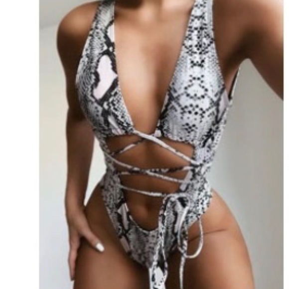 Snakeskin tie up One Piece *Never Worn* - Picture 1 of 1